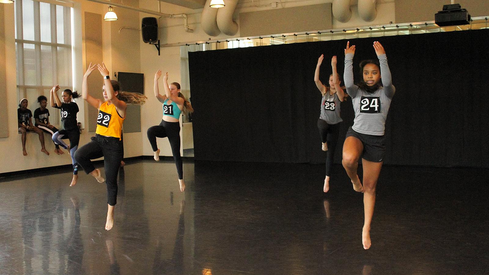 Dance students in a studio