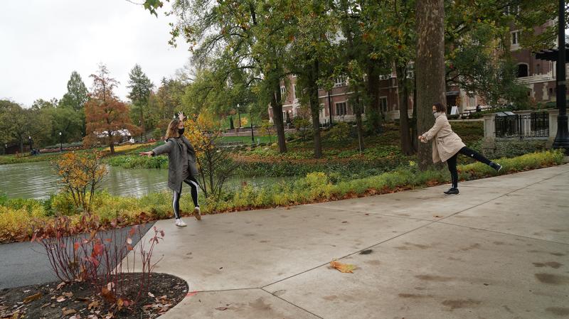 Emily Craver and Yildiz Guventurk dancing