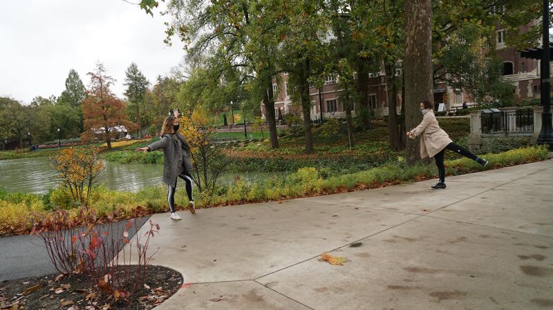 Emily Craver and Yildiz Guventurk dancing