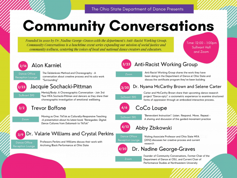Community Conversations Spring 2022 Schedule