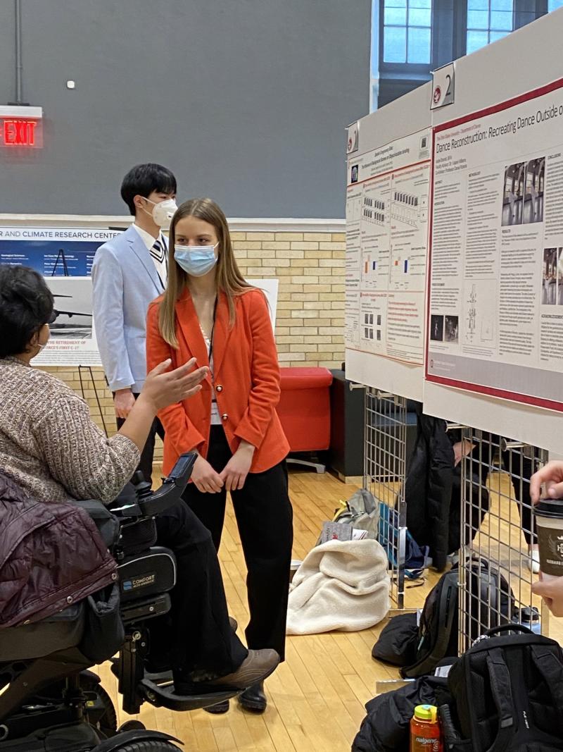 Student presenting at Denman Undergraduate Research Forum