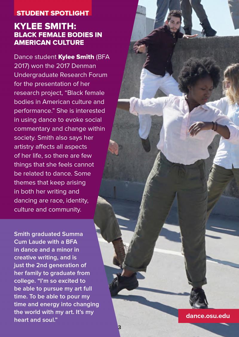Kylee Smith in Field Guide to Arts at Ohio State