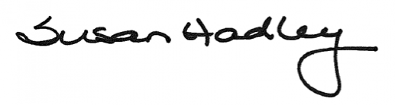 Susan Hadley's signature. Susan Hadley's signature.