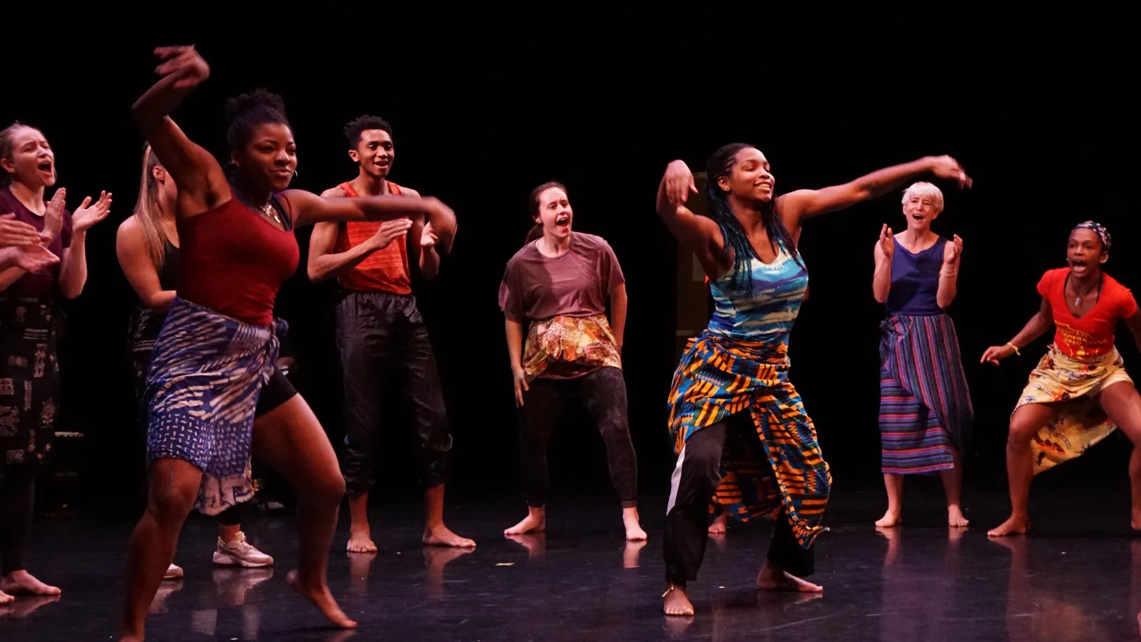 Dancers performing on stage