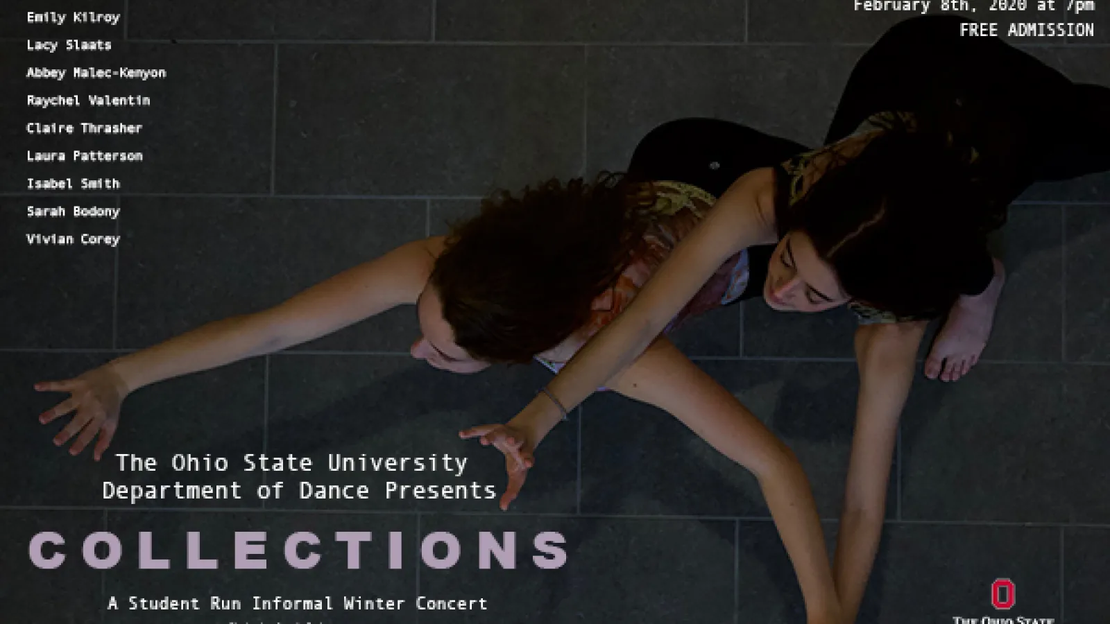Dancers performing on the floor in the Sullivant Hall Rotunda
