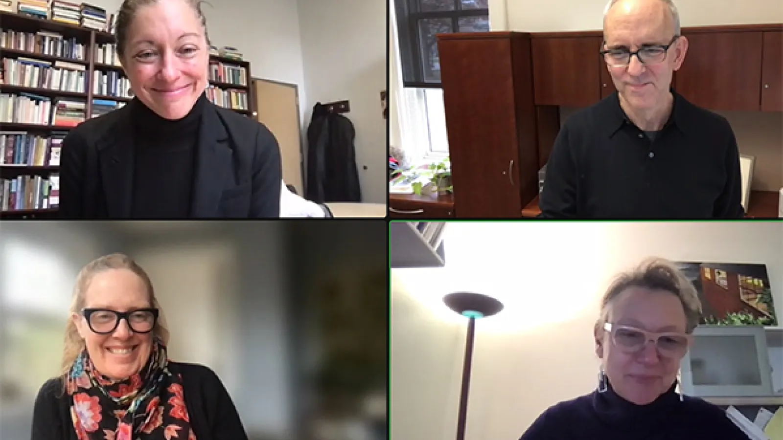 Dean of Arts and Humanities Dana Renga, Interim Executive Dean David Horn, Professor Norah Zuniga Shaw and Interim Chair Susan Van Pelt Petry 