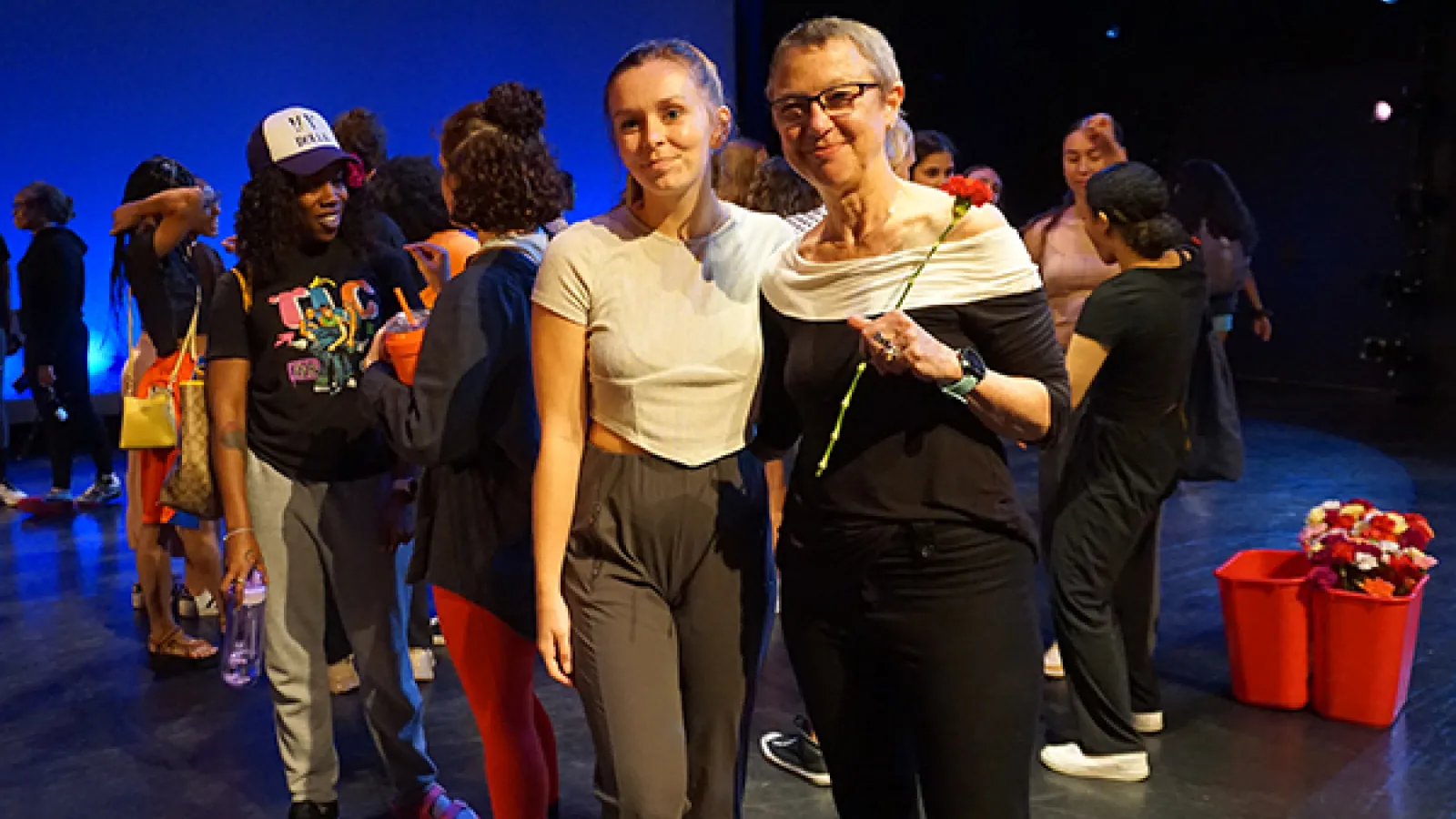 Susan Van Pelt Petry and students