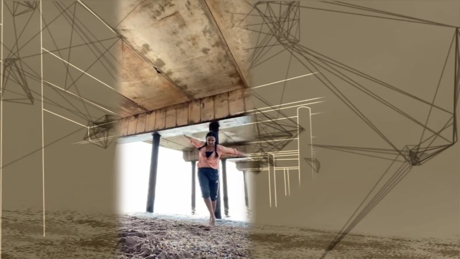 A dancer in a geometric space