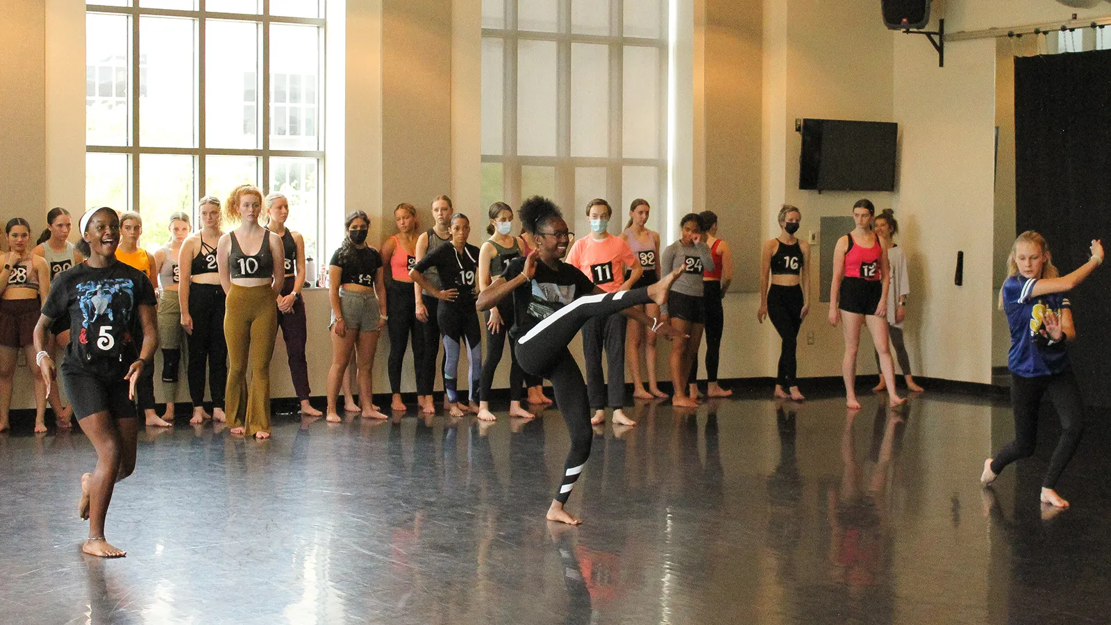 Dance students in a studio