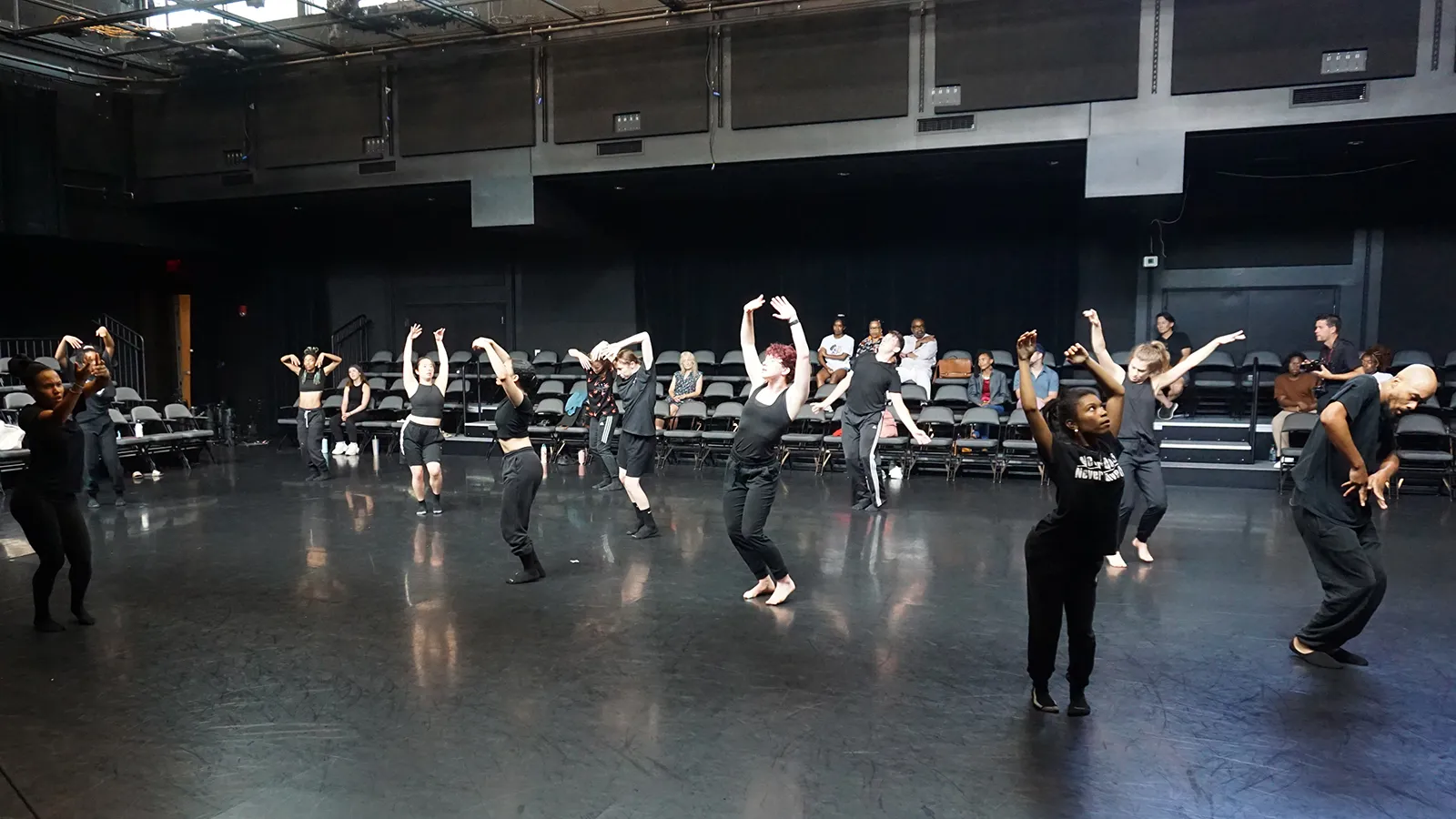 Dancers moving on a stage