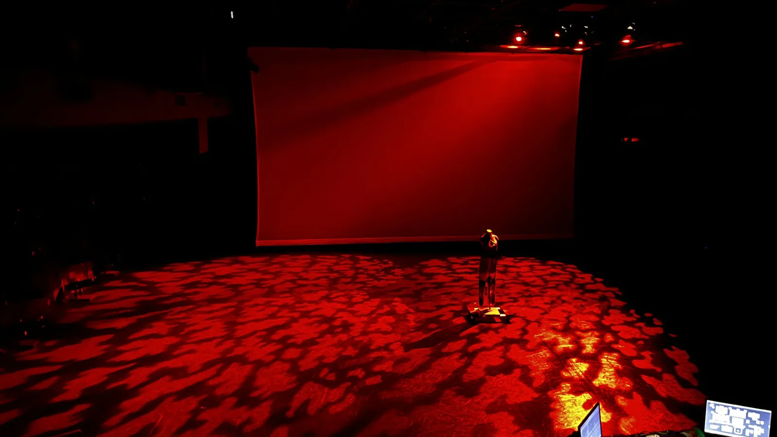 Theatre with lighting on stage