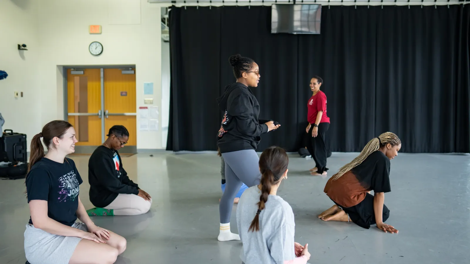Dancers rehearsing in a studio