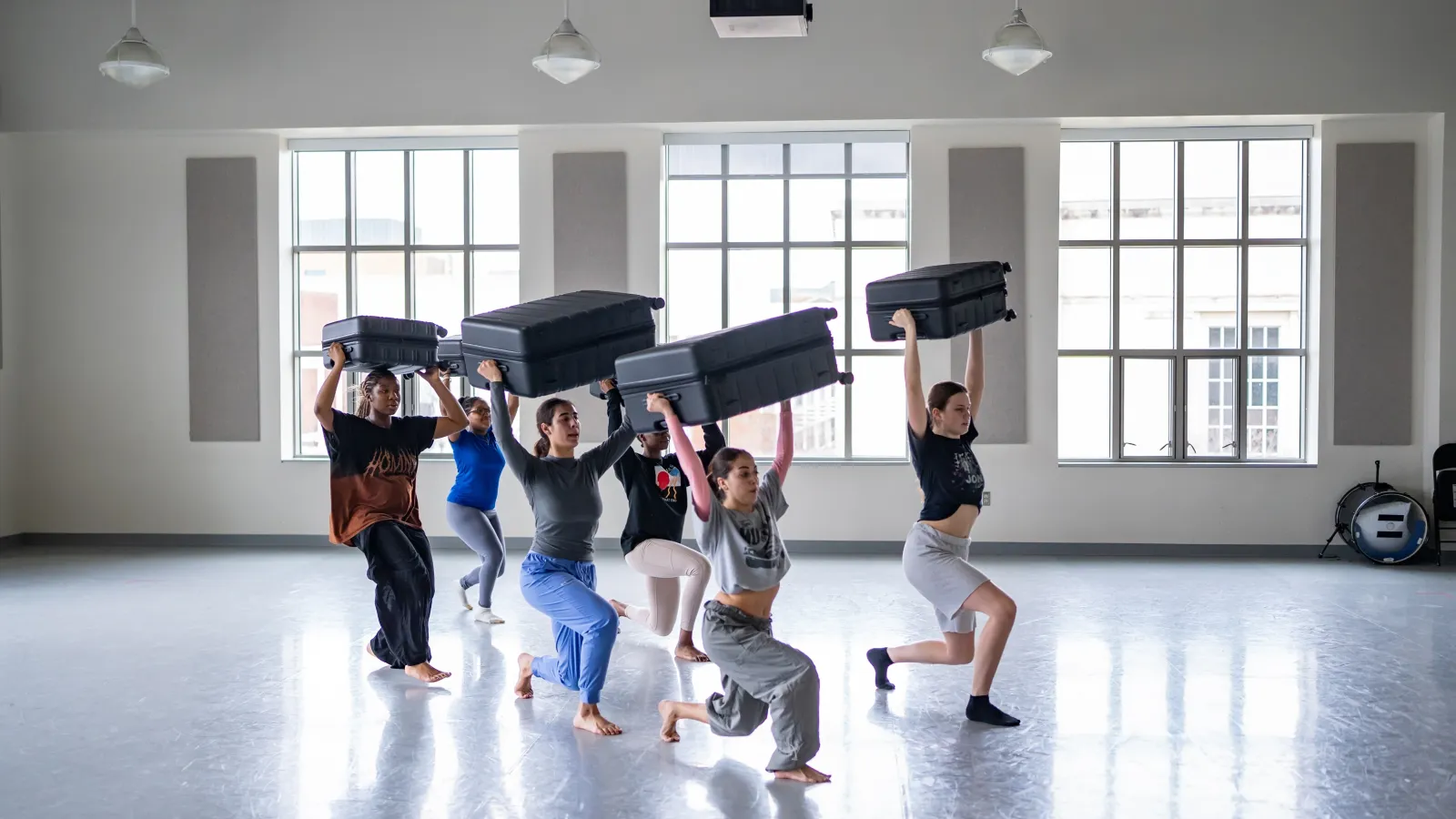Dancers rehearsing in a studio