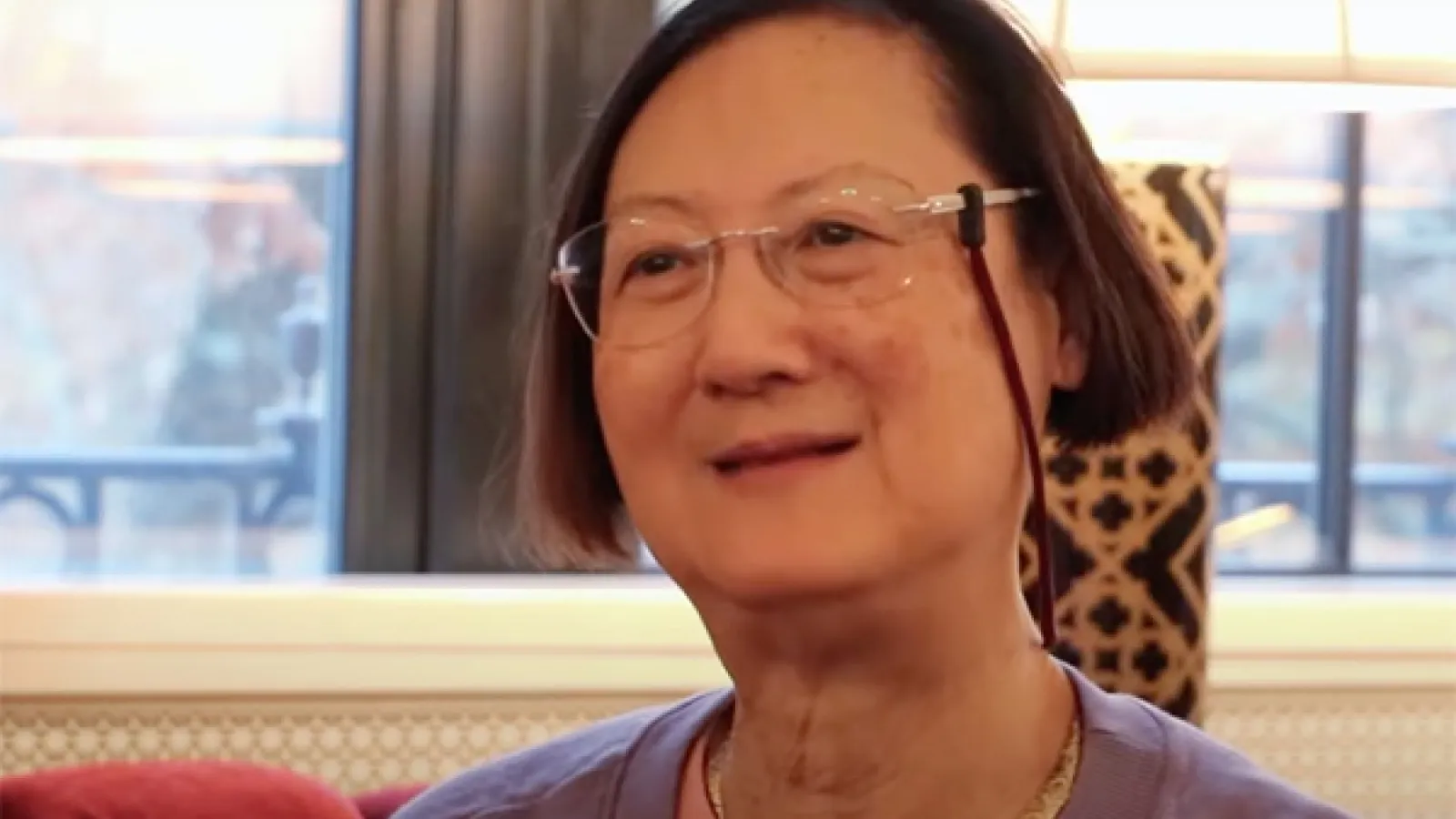 a person with short brown hair