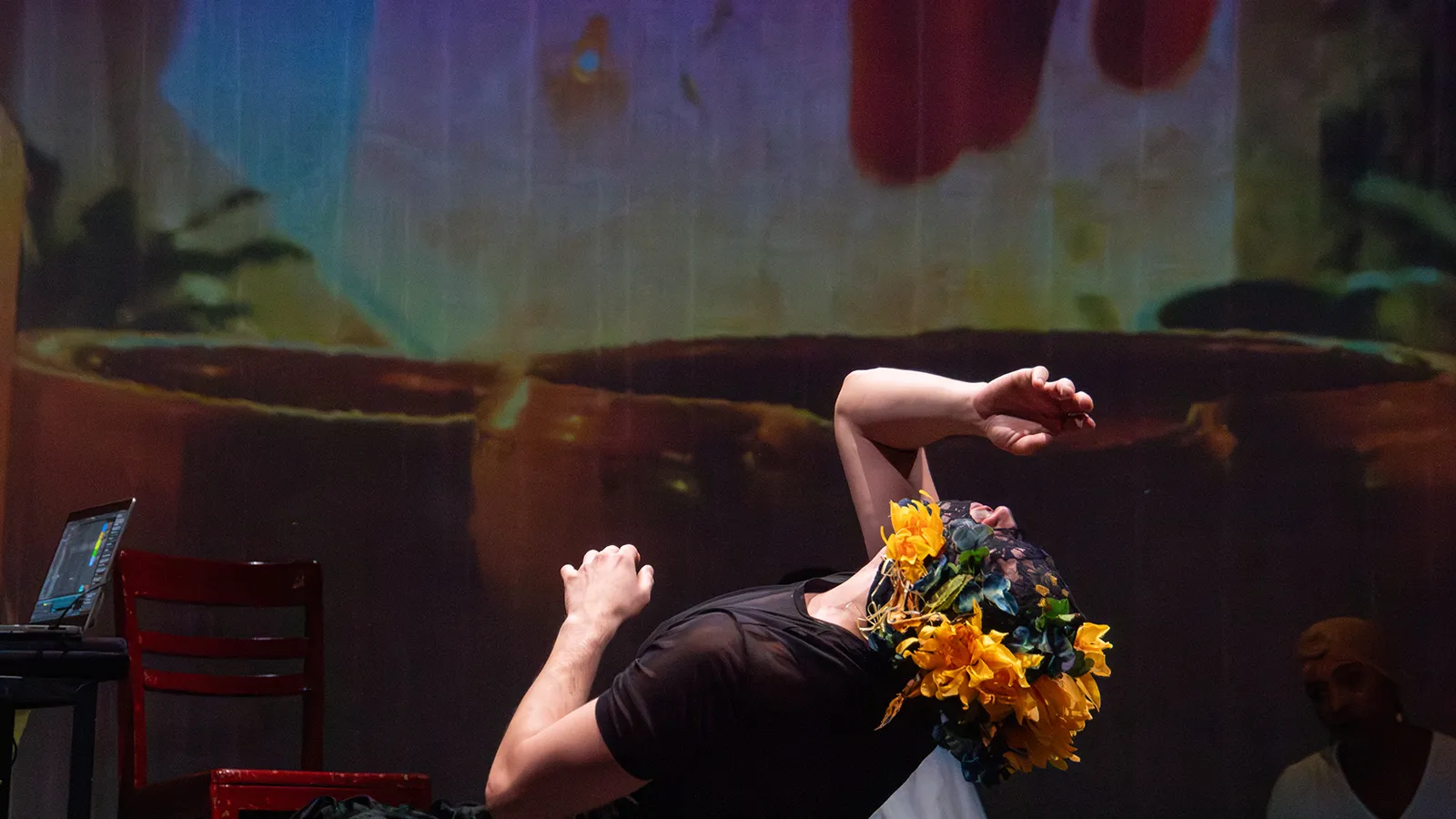 Dancer performing on a stage