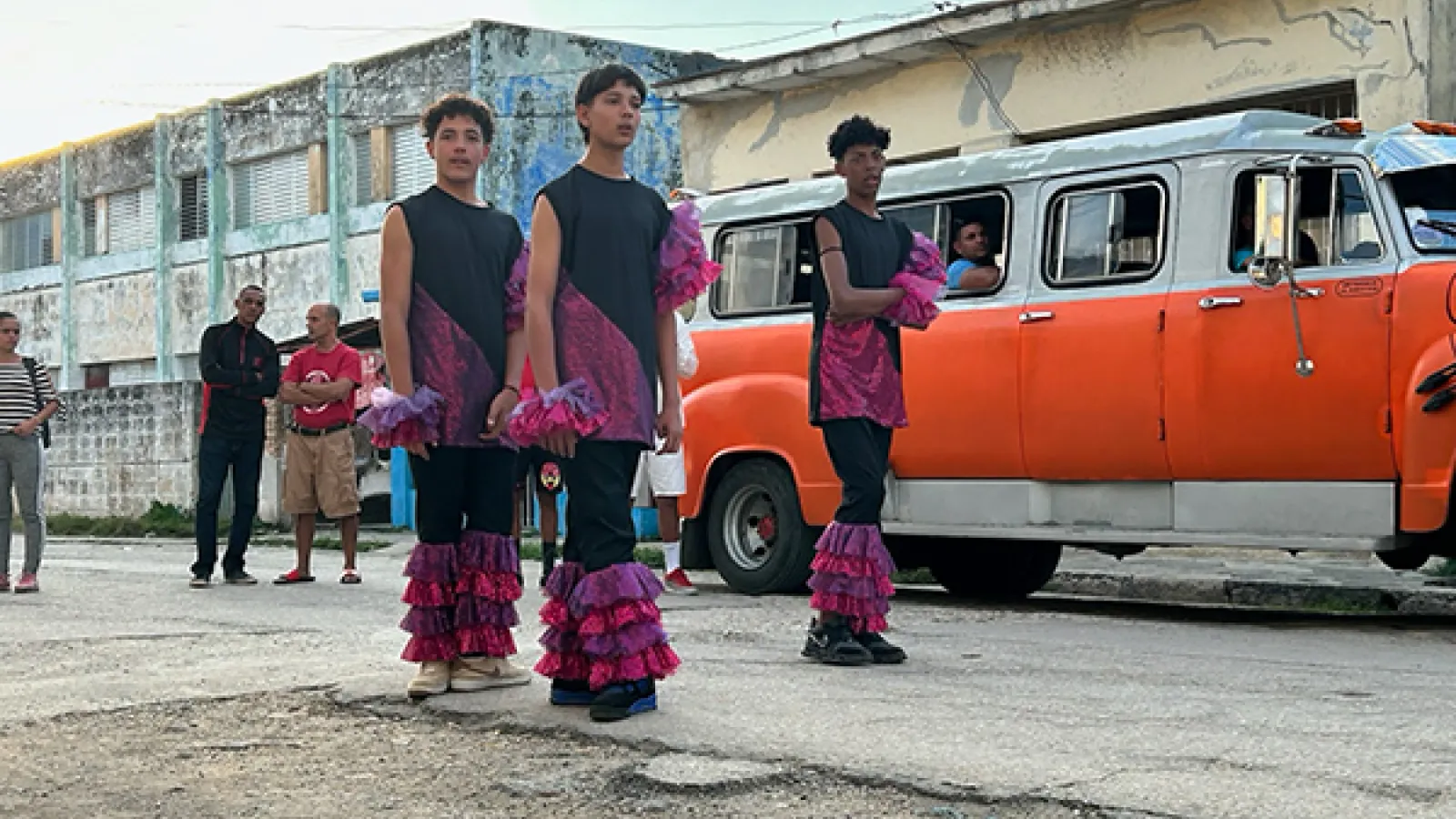 Dancers performing on a street