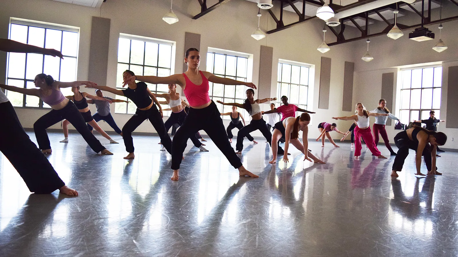 Dancers rehearsing in a studio