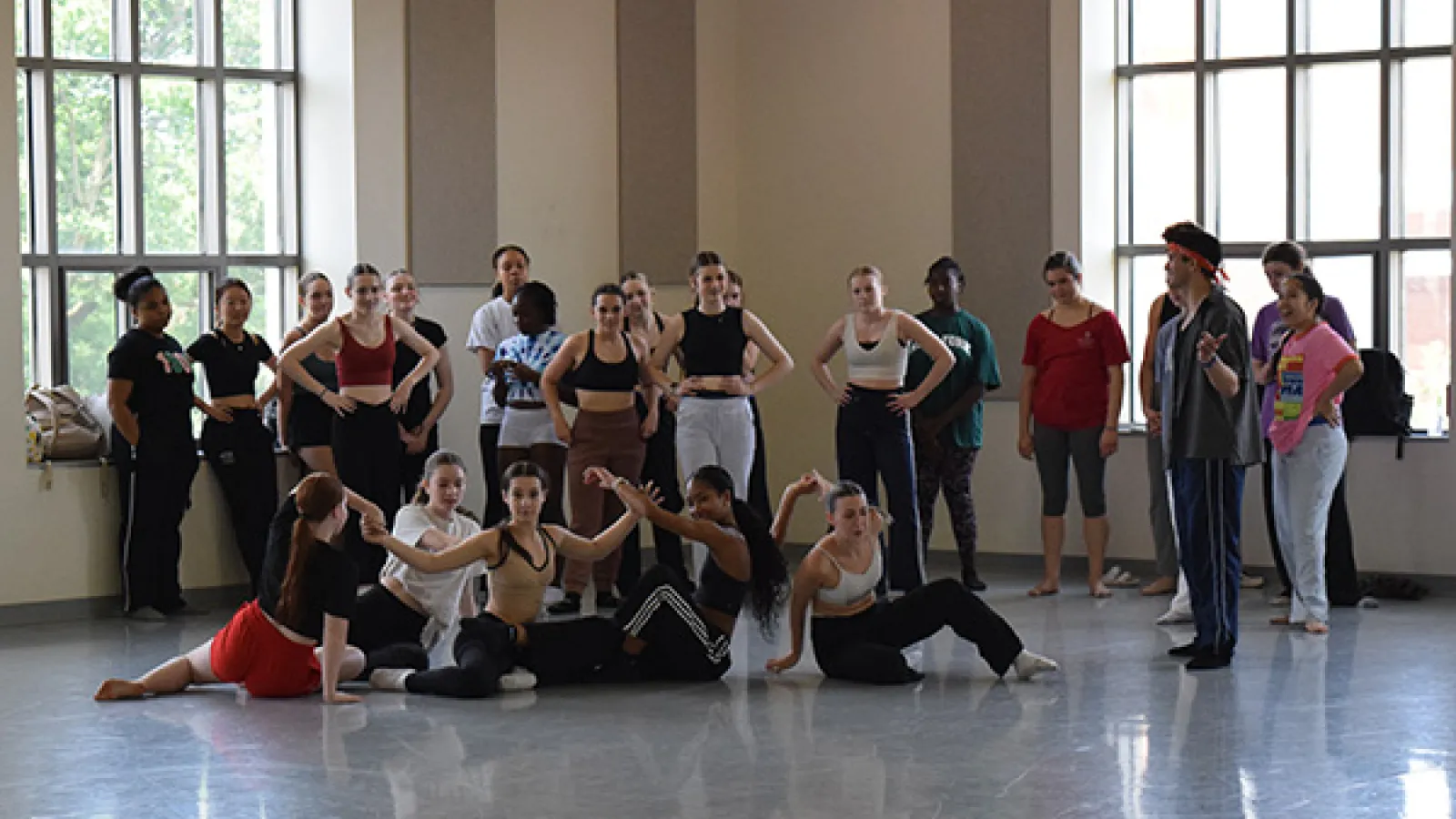 Dancers rehearsing in a studio