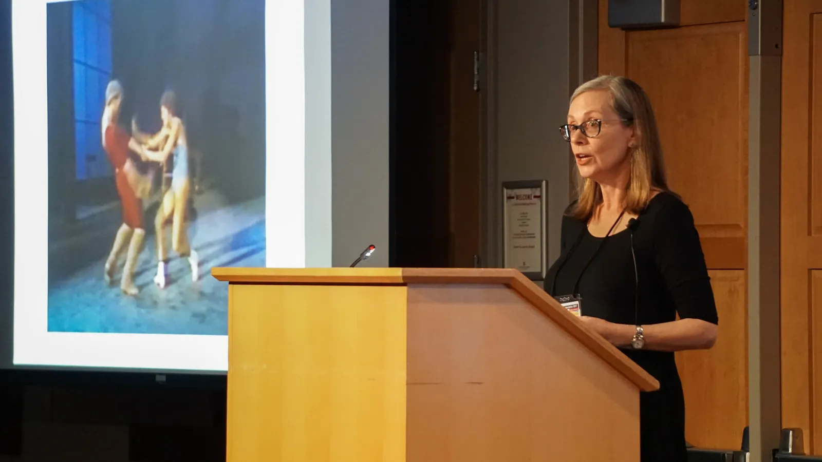 Keynote Speaker Judith Hamera presents Rehearsal Problems: Gus Giordano’s The Rehearsal, Canonicity, and the Place of the Local in Dance Studies. Photo by Jess Cavender.