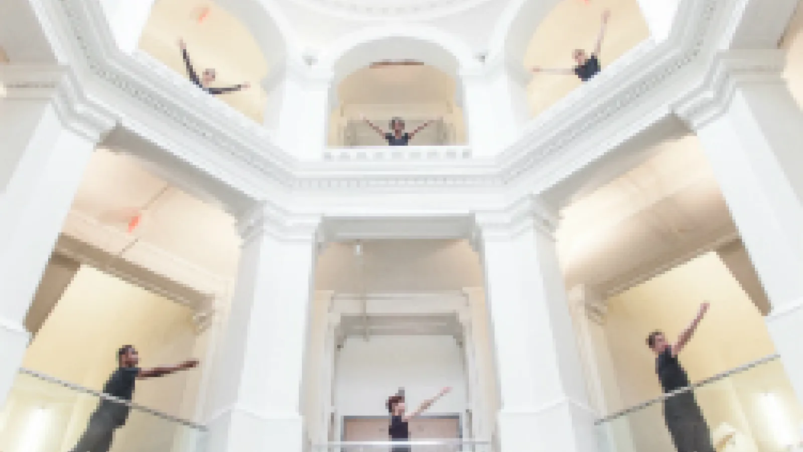Dancers in the Sullivant Hall rotunda.