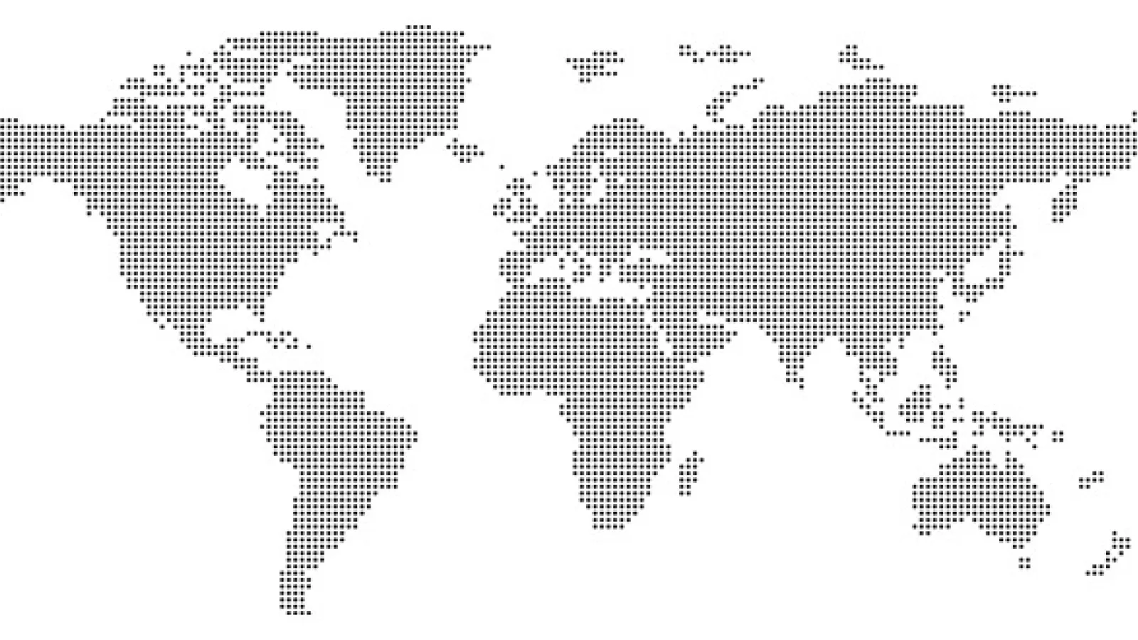 A dotted, grayscale image of the world map.