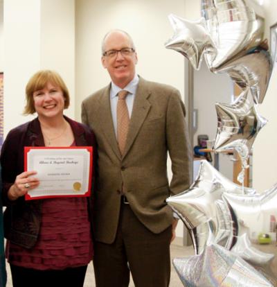 OSU Dance External Relations Coordinator Dori Jenks and Arts and Sciences Executive Dean David C. Manderscheid