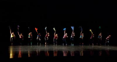 Twelve dancers perform Brute Force by Abby Zbikowski.