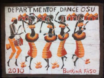 Artists redition of the Department of Dance logo for Burkina Faso, 2010.