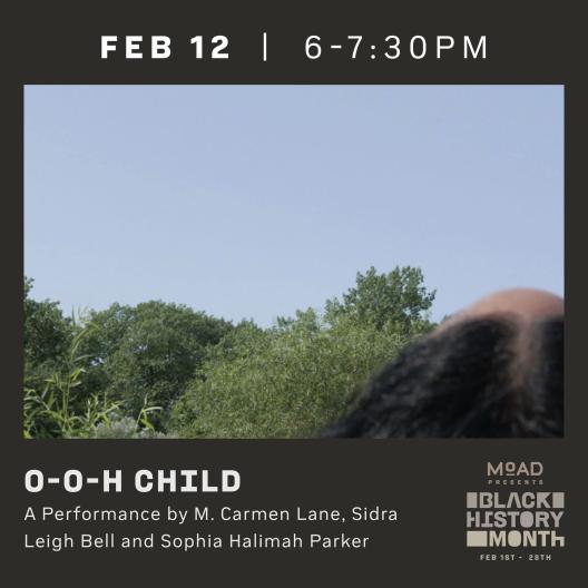 blue sky above green trees and part of a person's head with graphic text