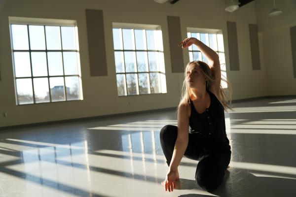Dancer rehearsing in a studio
