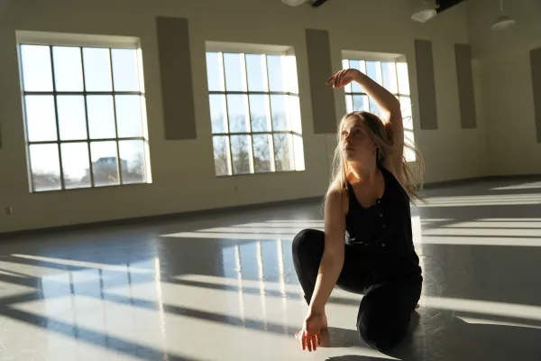 Dancer rehearsing in a studio