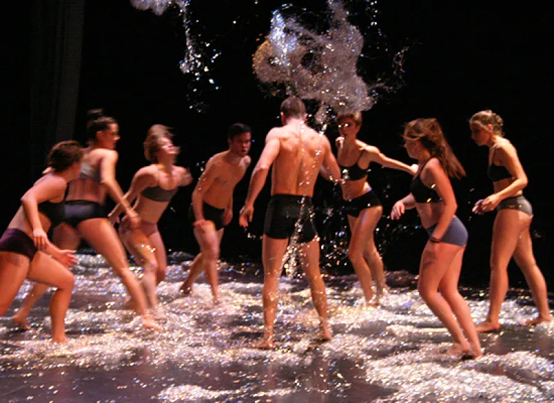 Students performing a dance