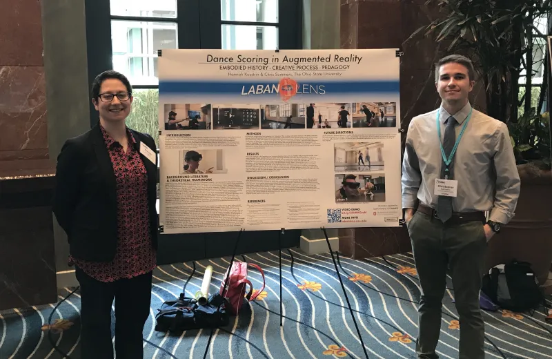 Hannah Kosstrin and Chris Summers presenting LabanLens at NDEO. 