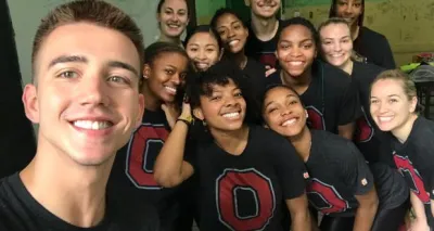 Students posing in Brazil