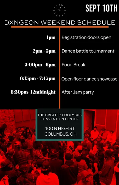 Dxngeon Dance Weekend Schedule