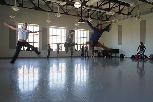 Dancers rehearsing in a studio