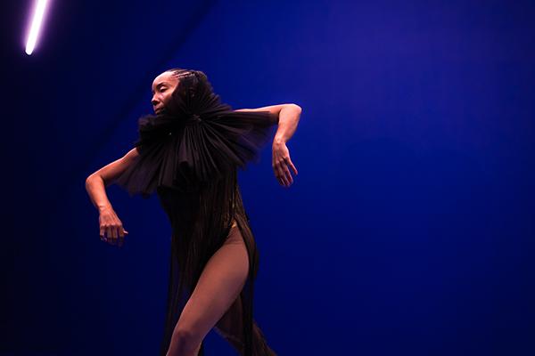 Dancer performing on a stage