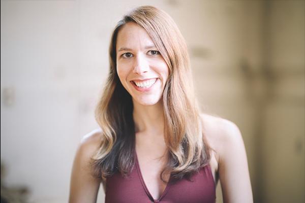 A person with long light and brown dark hair