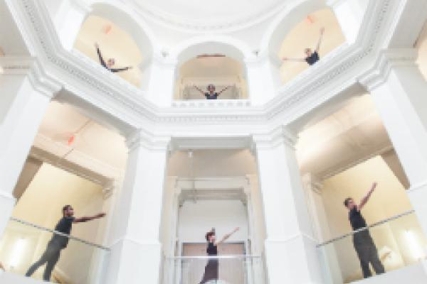 Dancers in the Sullivant Hall rotunda.