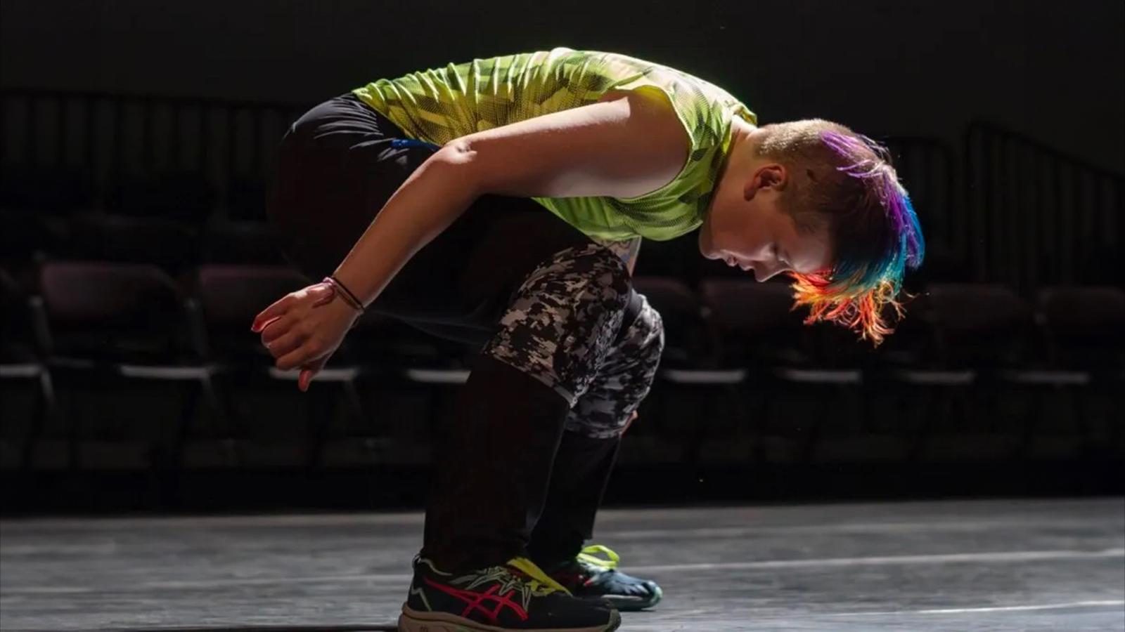 Dancer performing on a stage