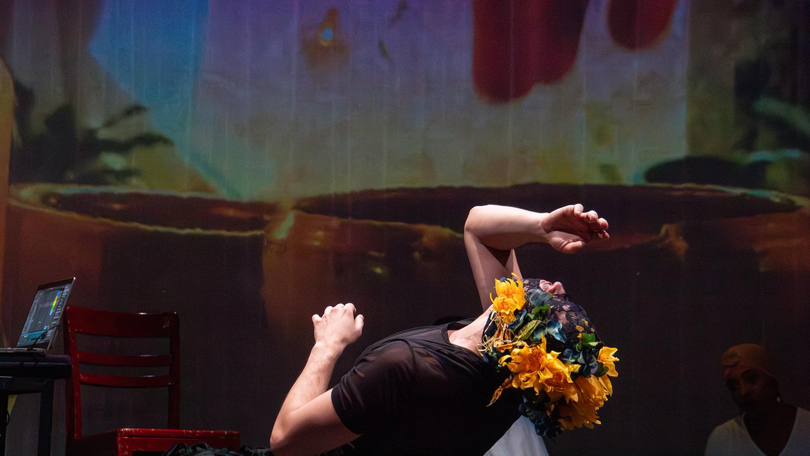 Dancer performing on a stage