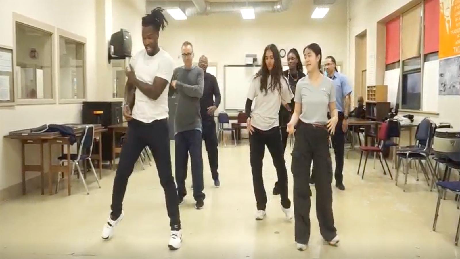 Dancers rehearsing in a studio