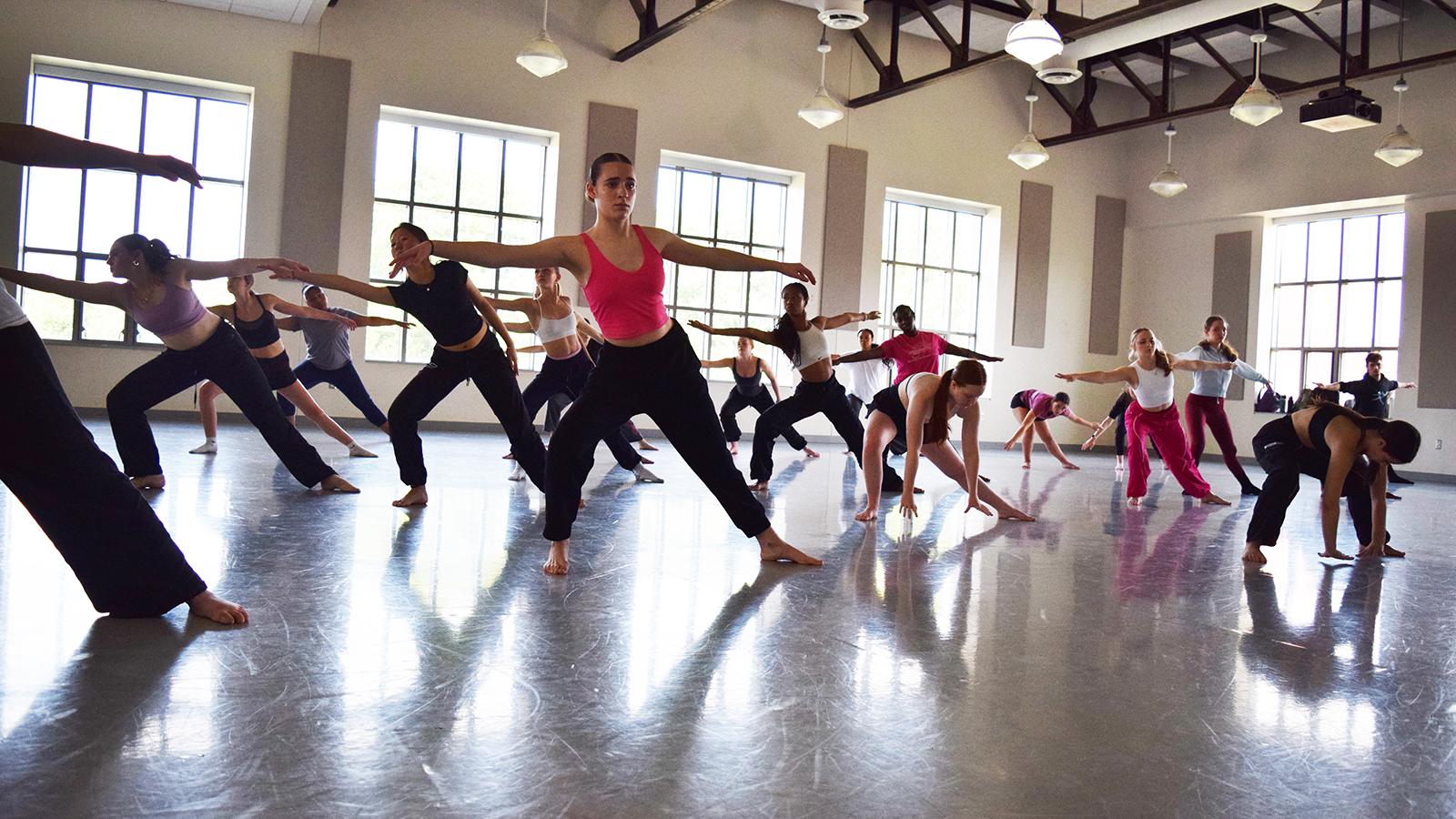 Dancers rehearsing in a studio