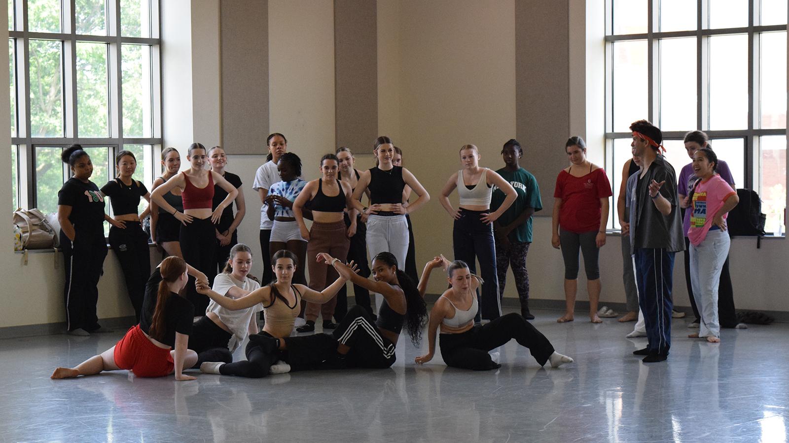 Dancers rehearsing in a studio