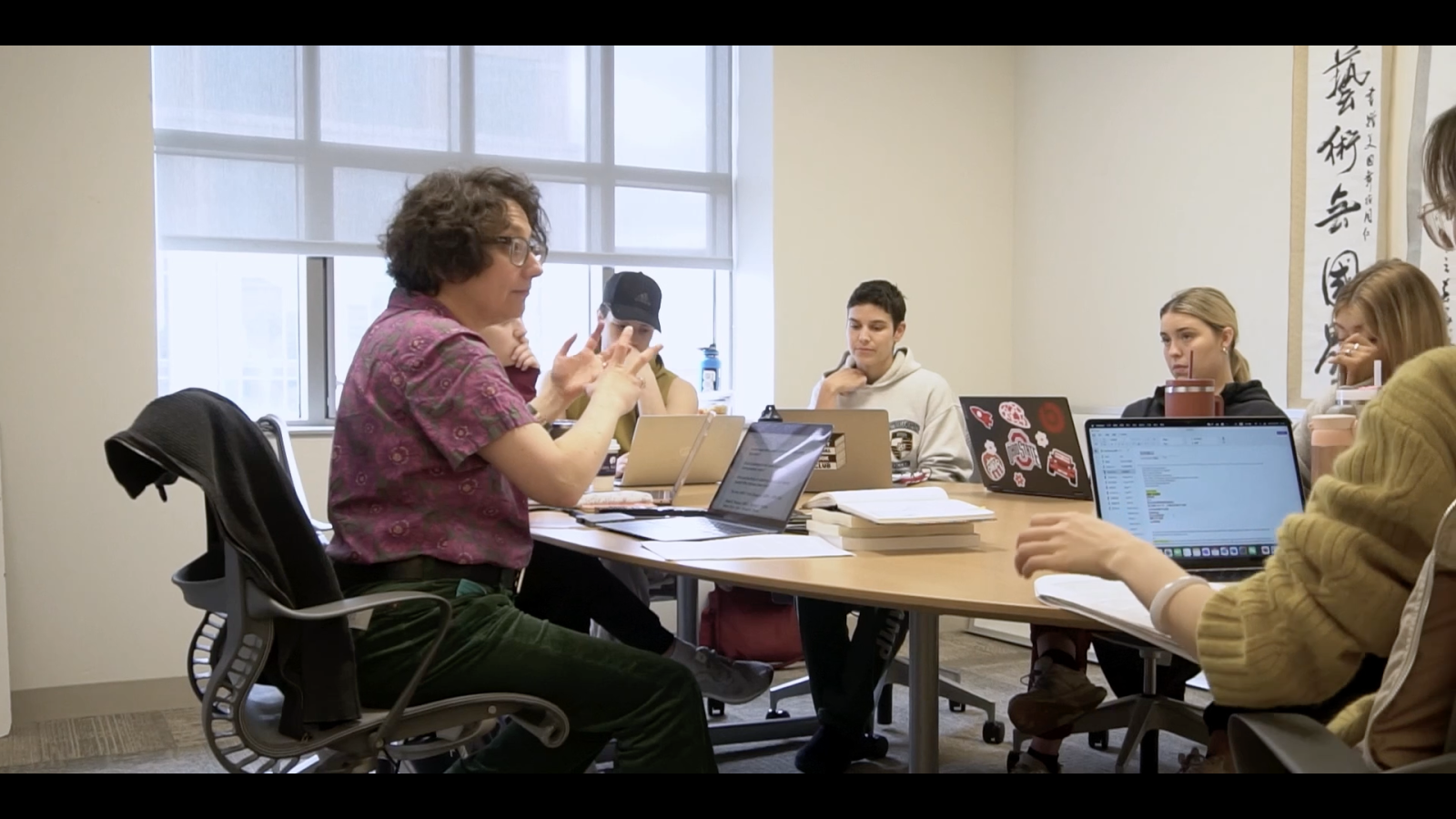 An instructor and students in a classroom