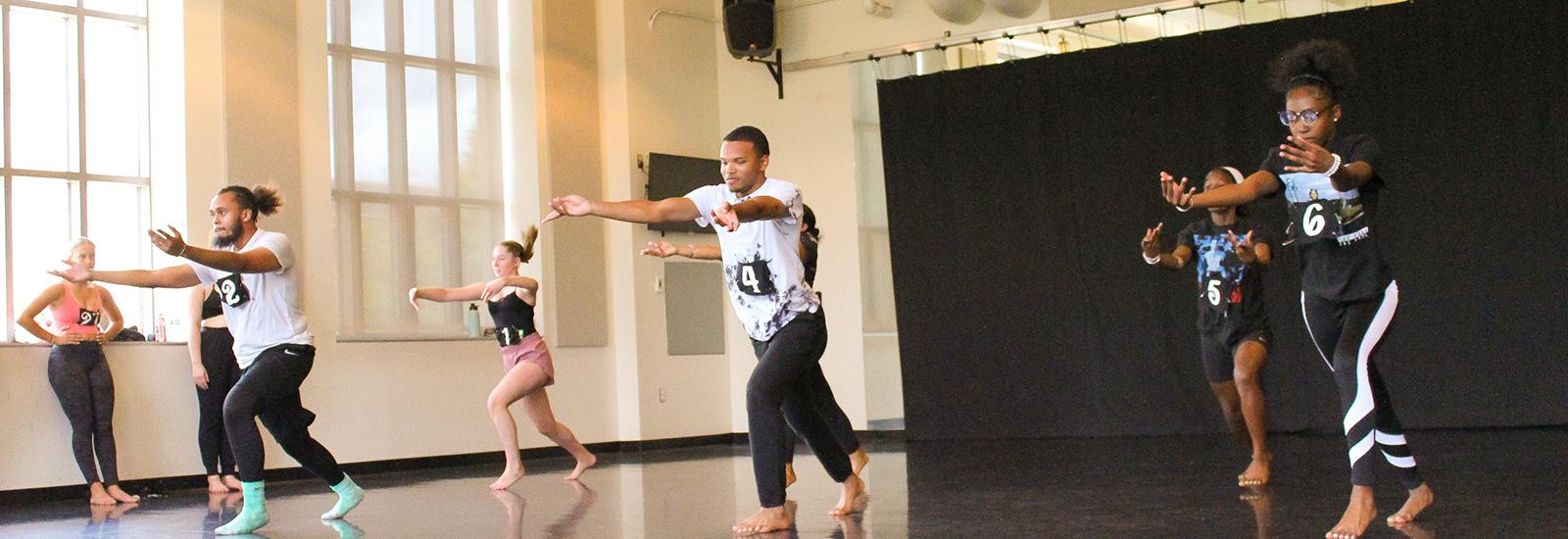 Dance students in a studio